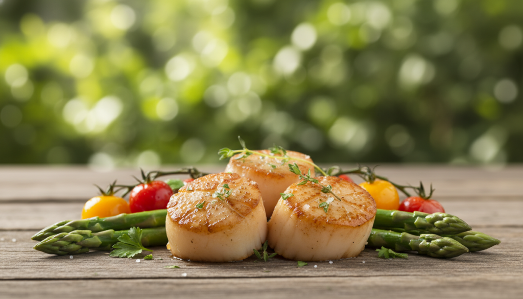 Grilled scallops