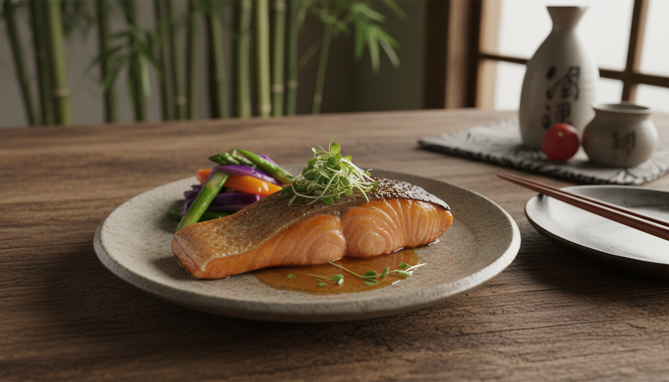 Ora King Salmon cooked Fujioka style.