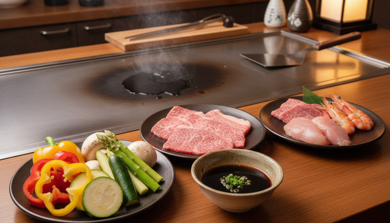 premium ingredients for teppanyaki dishes